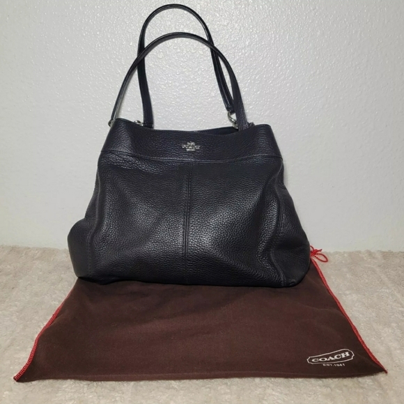 COACH Designer Black Lexy Purse Handbag Shoulder Bag - Picture 3 of 10